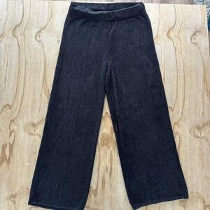 Barefoot Dreams CozyChic Lite Wide Leg Seamed Pant Black Xl